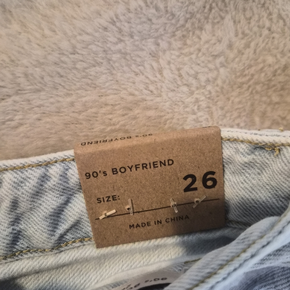 NWT PacSun 90s Boyfriend Light Blue Distressed Jeans Size 26 - Picture 9 of 14